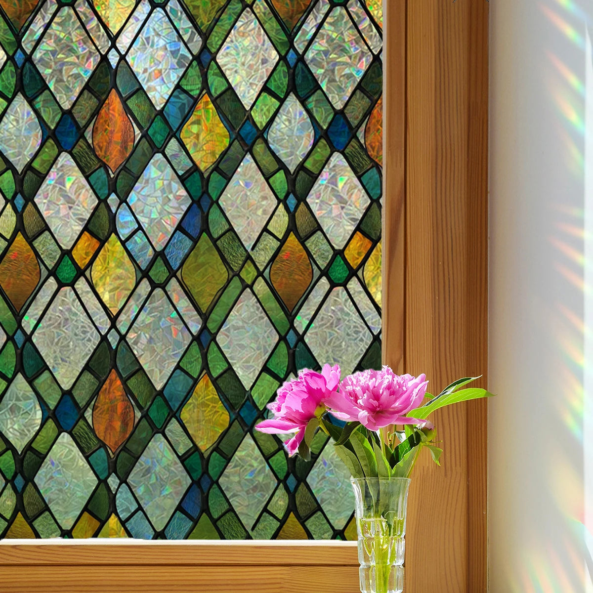 vitrail géométrique semi transparent art déco 45x100cm 45x200cm 45x300cm 45x500cm 30x100cm 30x200cm 30x300cm 30x500cm