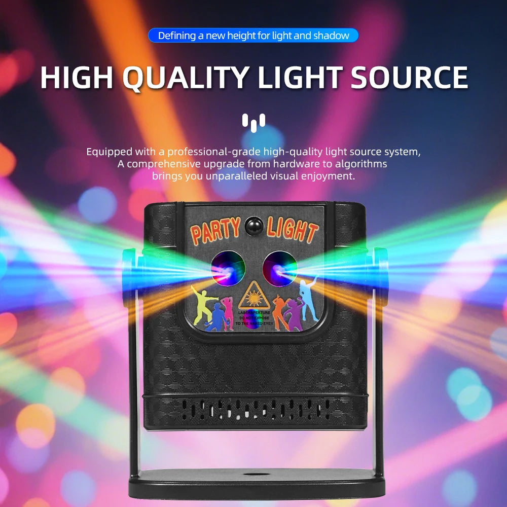 projecteur laser stroboscopique usb portable effet lumière scène dj moderne noire commandes distantes
