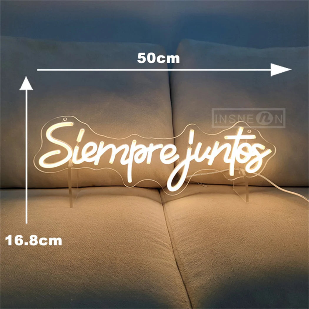néon led rose clair moderne élégant écriture fluide intérieur professionnel 50000 heures 180 degrés