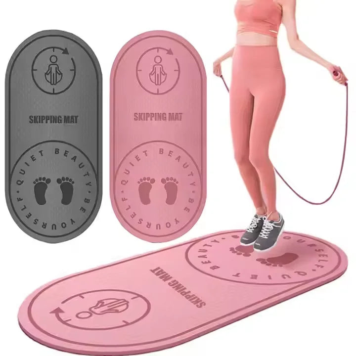 tapis yoga exercice tapis saut corde rose gris antidérapant 8mm épais graphique sportif minimaliste