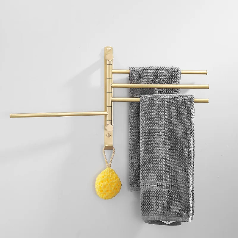 porte serviettes mural doré lisses moderne vis fixations serviettes gant bain