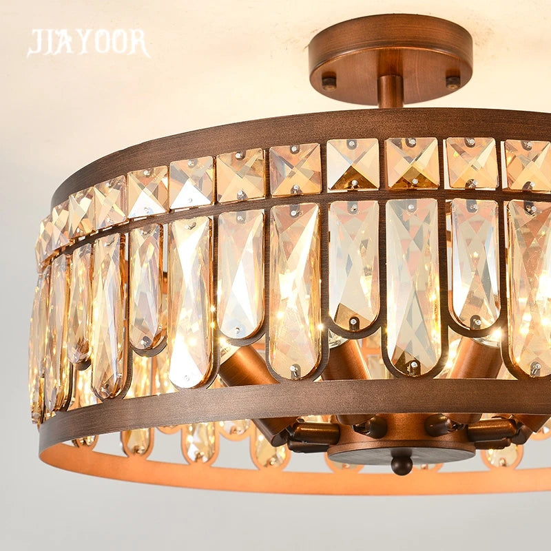 lampe cristal bronze moderne élégante lumière chaude neutre transparent chambre salon