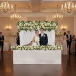 guirlande florale artificielle moderne décoration mariage anniversaire fête extérieure roses blanches vertes