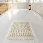 tapis bain antidérapant moderne gris clair perforations ventouses 37x68cm drainage sécurisé doux machine