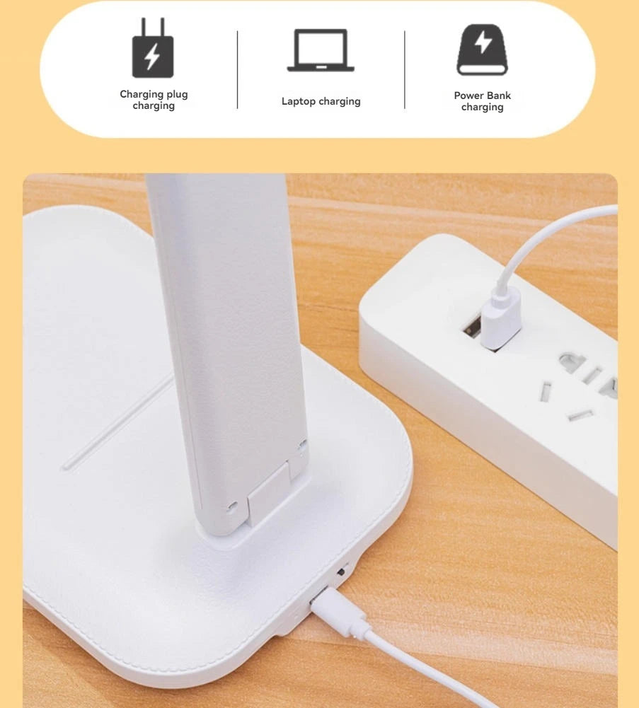 lampe pliable moderne blanc rechargeable port usb trois vitesseséconomie dénergie certification rohs cem