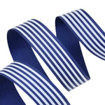 ruban gros grain rayures bleu marine blanc moderne décoration cadeau 1820cm polyester fixé