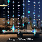 décoration suspendue guirlande lumineuse étoiles holographiques moderne bleu argenté violet rose blanc