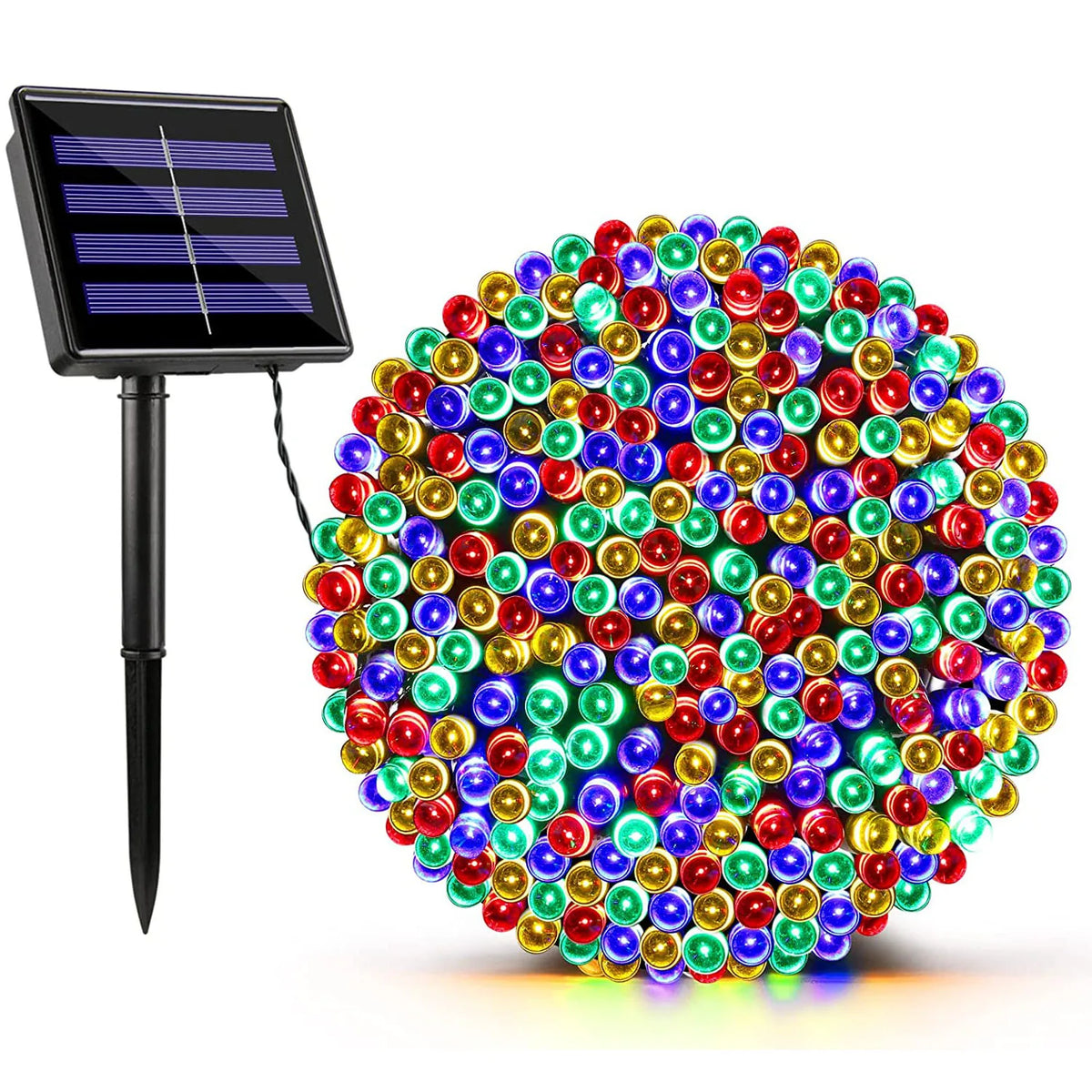 guirlande lumineuse solaire multicolore individuelles moderne extérieure ip65 spikes led assemblage