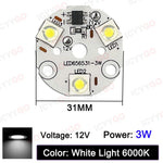 modules led blanc chaud 3w 12v 31mm industriels trous fixation