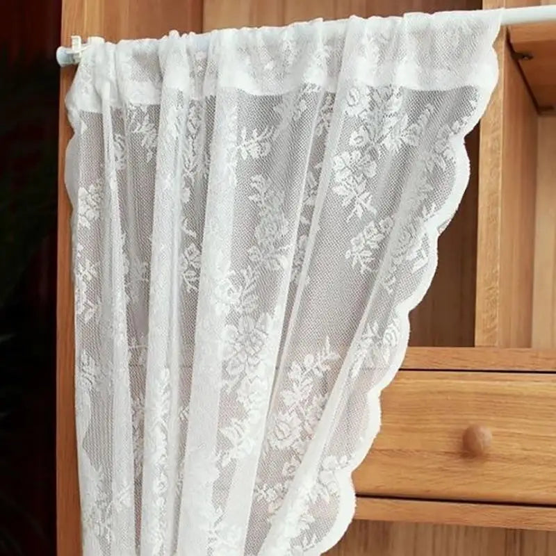 rideau blanc broderie florale transparent classique quatre saisons salon chambre