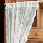 rideau blanc broderie florale transparent classique quatre saisons salon chambre