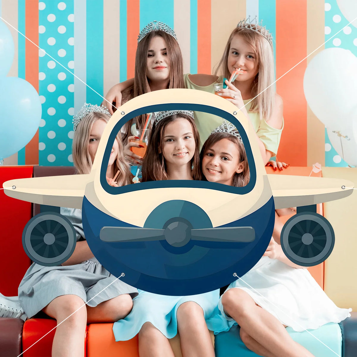 cadre photo avion enfant anniversaire décoration fête cartoon bleu gris
