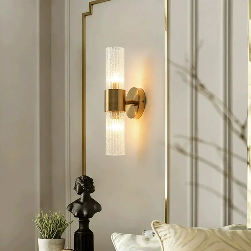 Lampes murales modernes or verre translucemur blanc éclairage chambre coucher salon trois couleurs