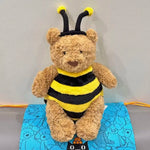 peluche ours marron clair robe capuche blanche douce enfant adulte