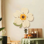 horloge murale fleur moderne minimaliste blanc orange rose vert beige