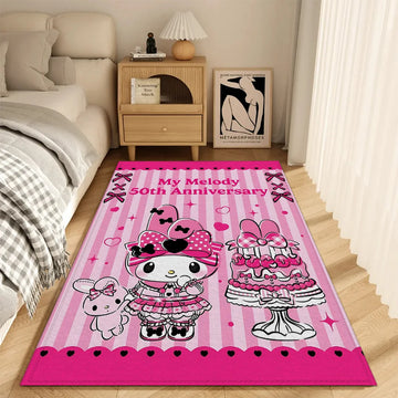 tapis chambre enfant motif my melody rose violet moderne décoratif sol salle bain