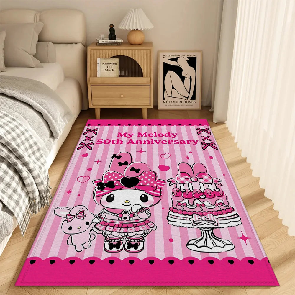 tapis chambre enfant motif my melody rose violet moderne décoratif sol salle bain