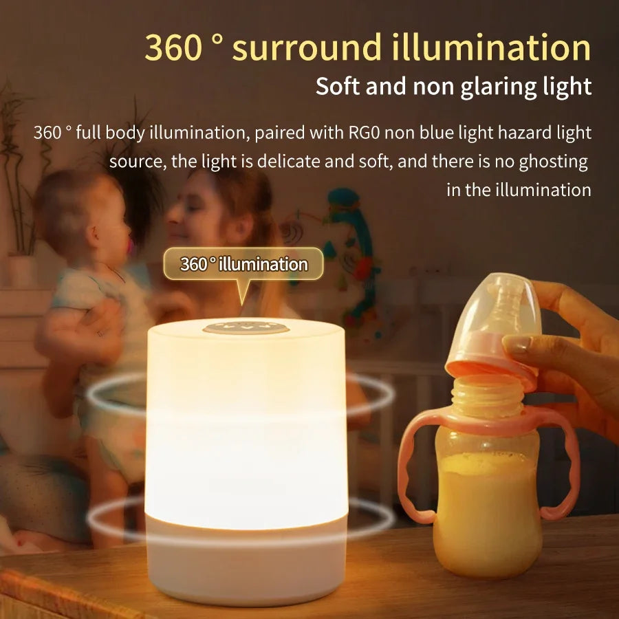 lampe chevet tactile ajustable blanc moderne minimaliste rechargeable sans fil interruption nocturne chambre