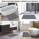 tapis bain moderne 60x40cm gris foncé vert blanc motifs ondulés relief absorbant