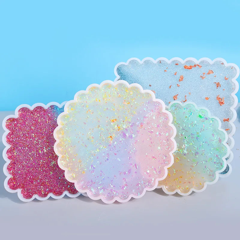 coasters silicone blanc bleu rose violet vert lisses modernes minimalistes