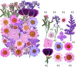 fleurs séchées composition artisanale violet bleu rose blanc vert décoration uv epoxy fills bijoux