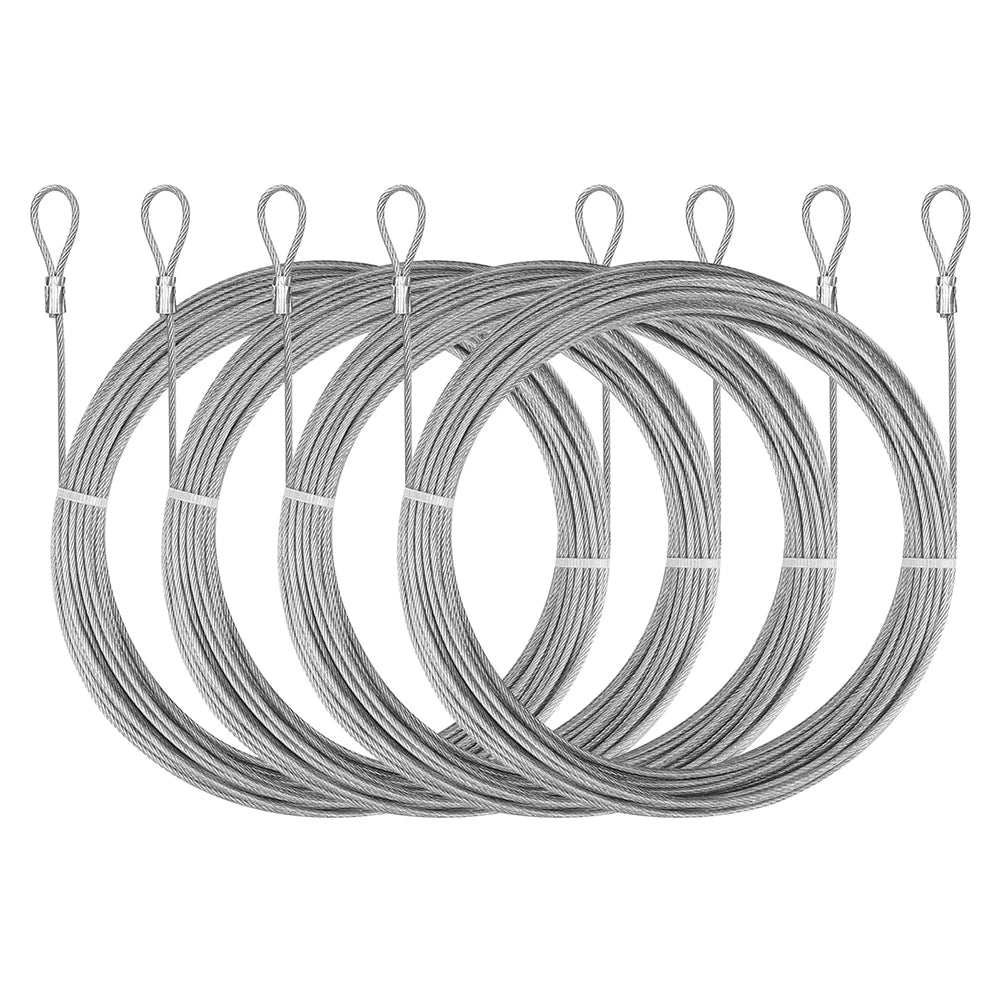 corde ressort argentée lisse industrielle fixations clous expansibles inoxydables jardin plantation abri