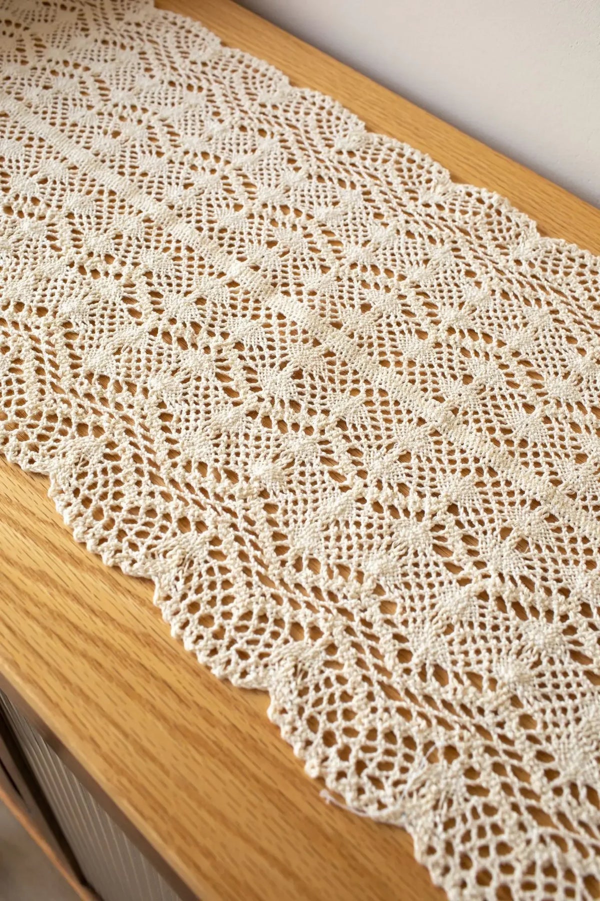 serviette table traditionnelle motif floral serviette beige clair tissage crocheté frange maison polyester coton