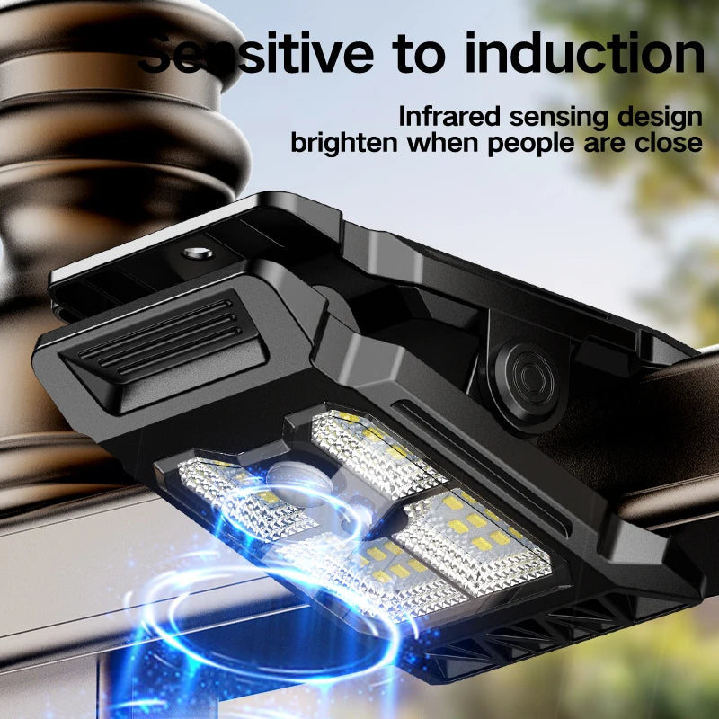 lampe solaire clip noir moderne détecteur mouvement modes ip65 led autoinstallation abs