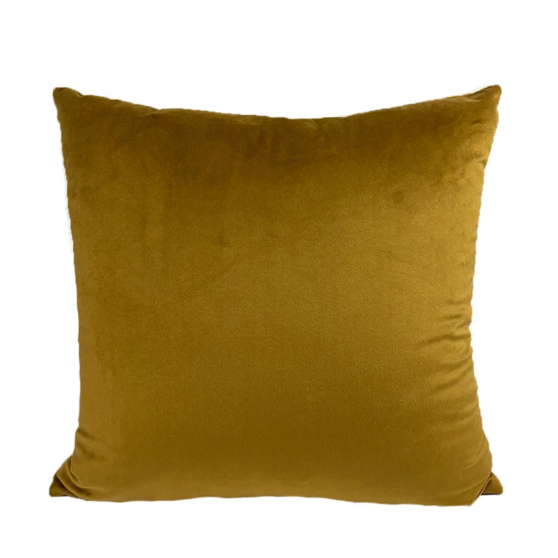 taie d'oreiller tigre léopard feuilles tropicales moderne housse coussin velours noir moutarde décoration salon