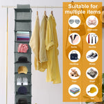 organisateur chaussures suspendu gris non woven polyester pliable moderne 10 compartiments crochets