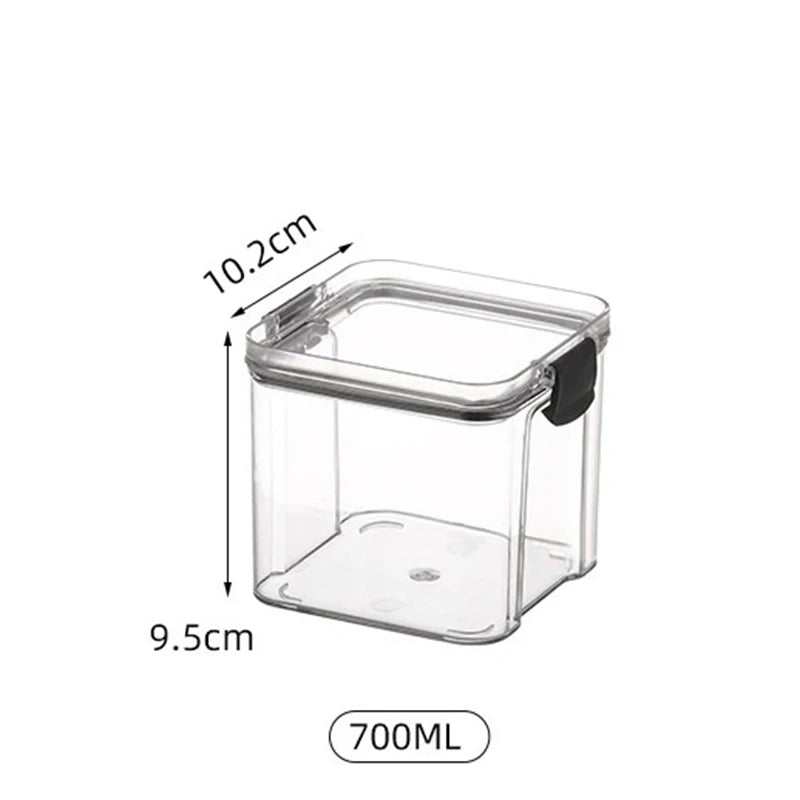 boîtes rangement alimentaires hermétiques plastique qualité alimentaire durable respectueux environnement transparentes couvercle noir clips