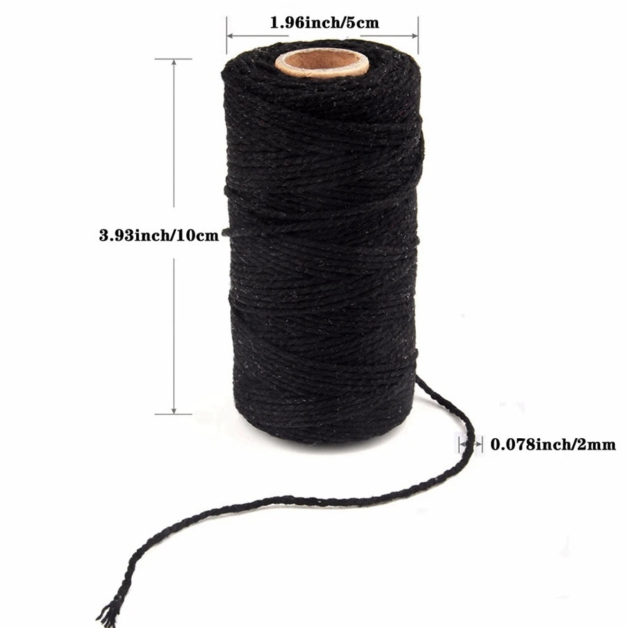 fil coton multicolore texturé naturel 100m 2mm enduit crafts sacs vêtements textiles maison