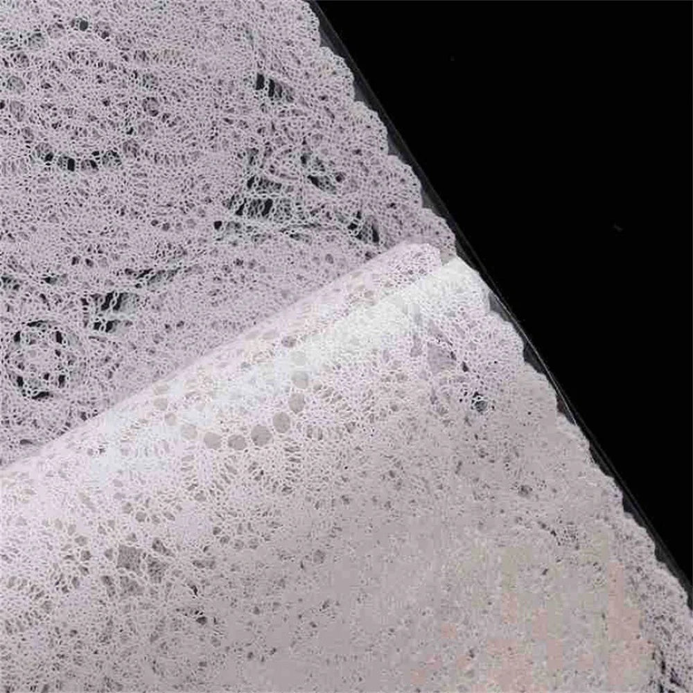 serviettes table blancs motifs floraux dentelle fine classiques élégantes respectueuses environnement 45x30cm set 12
