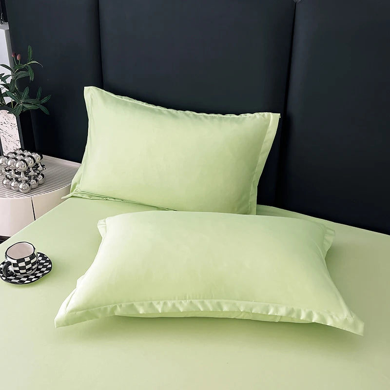 taies d'oreiller simples coton polyester 48x74cm gris roseclair unis opaques lit maison