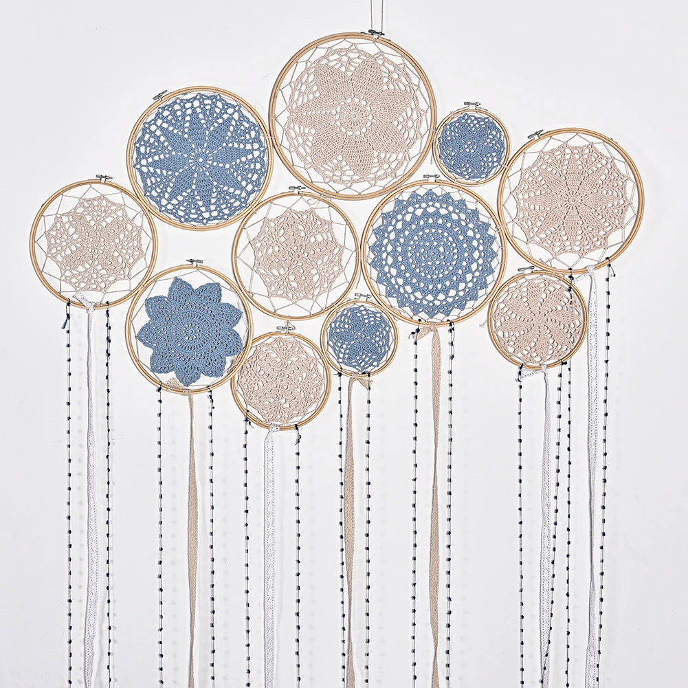 décoration murale dreamcatcher dentelle bohème motifs floraux suspension artisanale chambre mariage