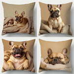 taies d'oreiller imprimées chien beige moderne taies d'oreiller décoratives polyester peachskin 45x45cm maison hospitalière