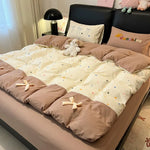 drap housse coton brodé couleurs vives motif points enfant oreiller sunshine chambre fille