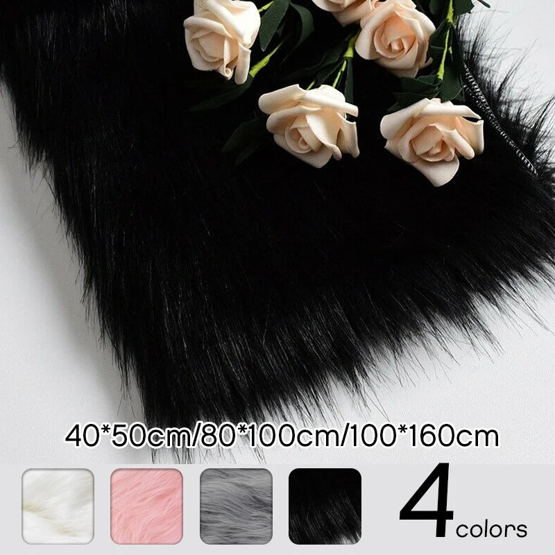 tapis fourrure synthétique blanc rose gris noir moderne résistant clips fixations bricolage photography background