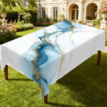 nappe table marbre doré bleu clair moderne élégante imperméable huile extérieure mariage festivité