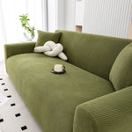 housses canapé polyestère beige rayures horizontales moderne lavable machine adaptable places