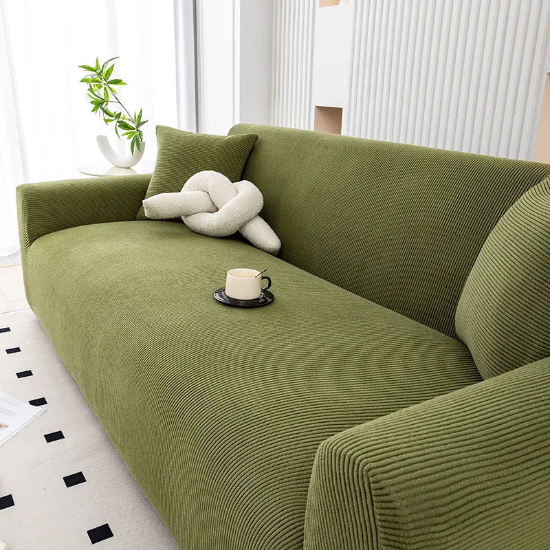 housses canapé polyestère beige rayures horizontales moderne lavable machine adaptable places