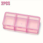 boîte bijoux transparente bleue rose pratique compartiments motifs floraux clips