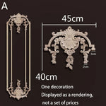 ornement mural bois blanc sculpture baroque fleurs motif classique décoration maison ancien décor