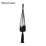 sac suspendu macramé boho hooks plante tissé beige marronclair gris artisanal