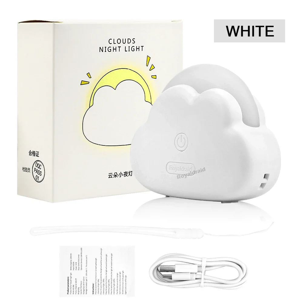 lampe nuit nuage blanche bleu rechargeable usb moderne minimaliste