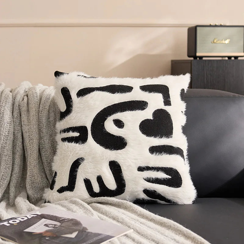 taies d'oreiller géométriques polyester non toxique maison moderne motifs léopard adhésifs respectueux environnement
