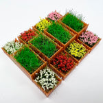 miniature jardin fleurs artificielles potées orange vert blanc rose rouge réalisteextérieur diorama accessoire