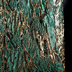 tissu polyester jacquard vert or bleu rouge brillant élégant robe ondulée ligne dorée glamour