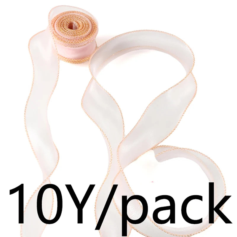 ruban organza bordure dorée classique rouge rose clair beige décoration gâteau boîte cadeau emballage