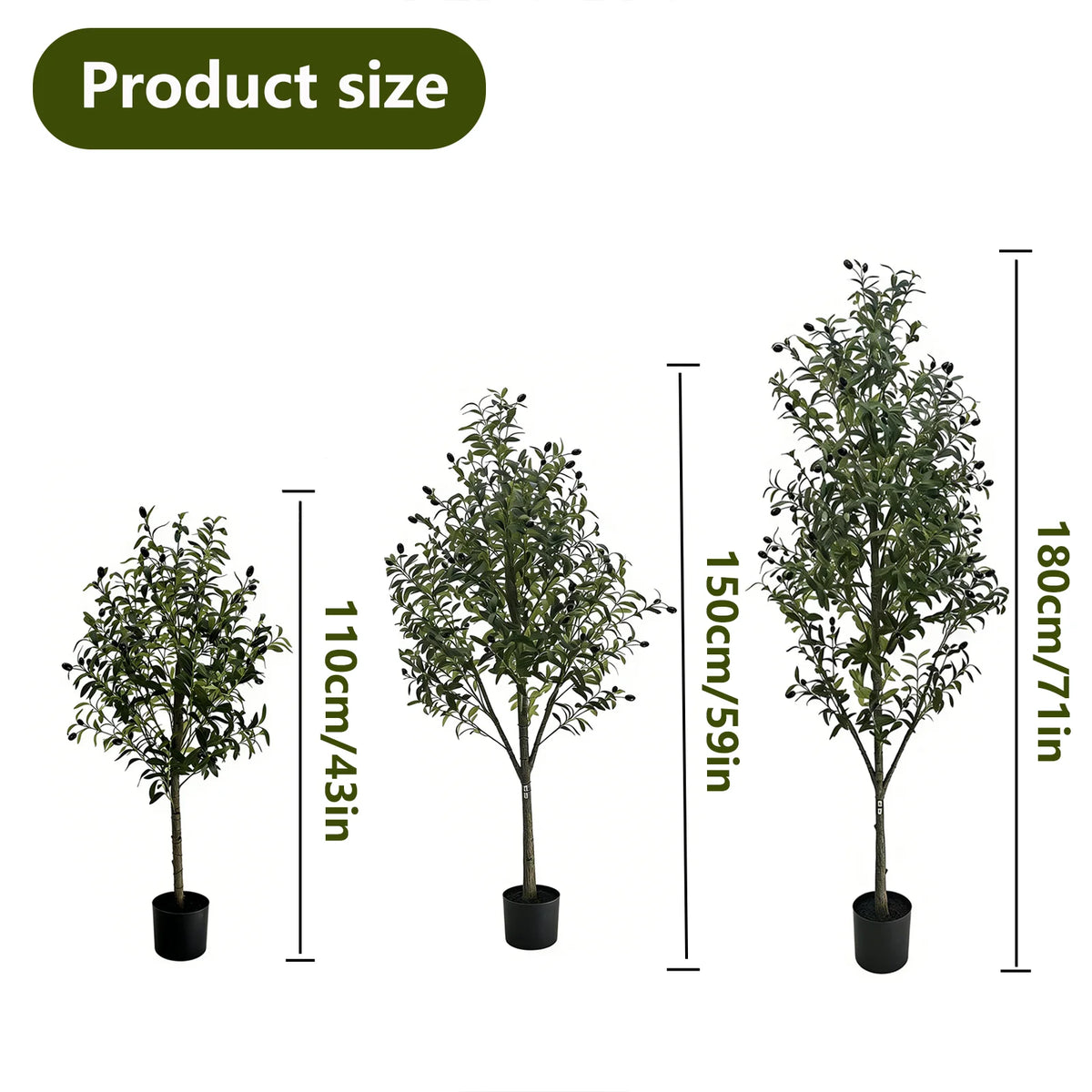 plante artificielle arbre olivier 110 150 180 cm pot noir décoration intérieure extérieure basse